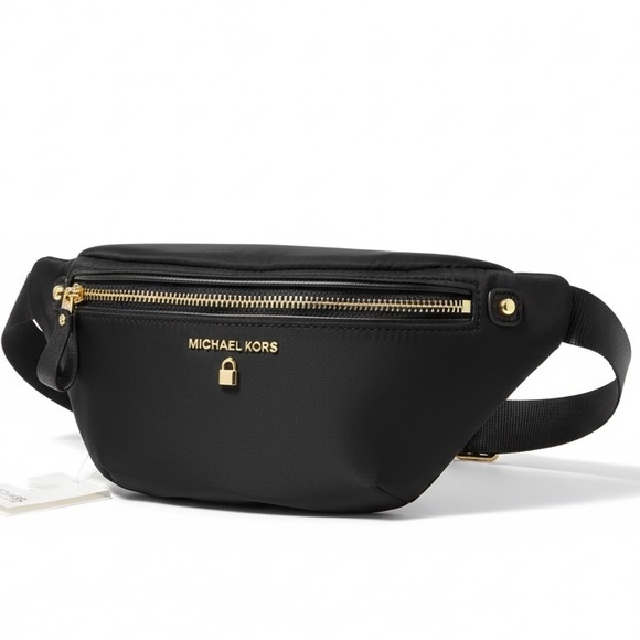 Michael Kors Black Belt Bag with Gold Accents - Picture 3 of 5